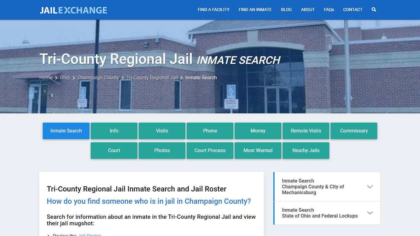Inmate Search: Roster & Mugshots - Tri-County Regional Jail, OH